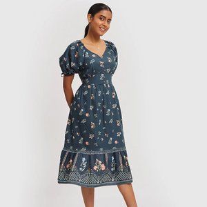 Madewell Floral Maxi Dress in Blue size medium